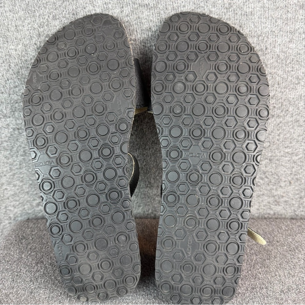 Zeazoo Women's Black Leather Strap Sandals Barefoot Wide Toe Box 10 41 - Picture 10 of 11